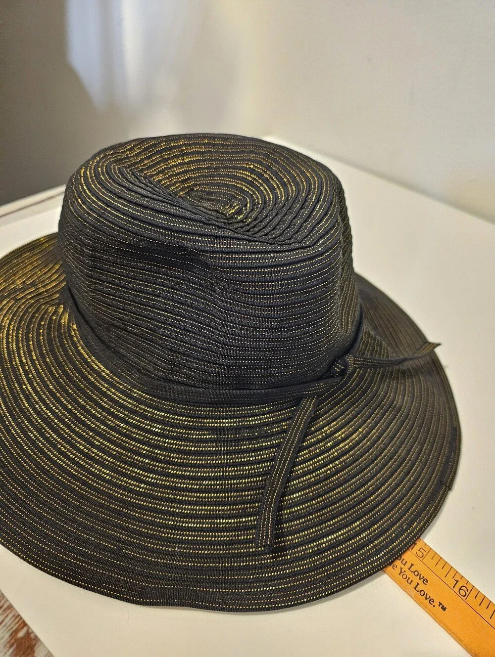 San Diego Hat Co.Black and Gold Striped Sun Hat - Women's Fashion Accessory